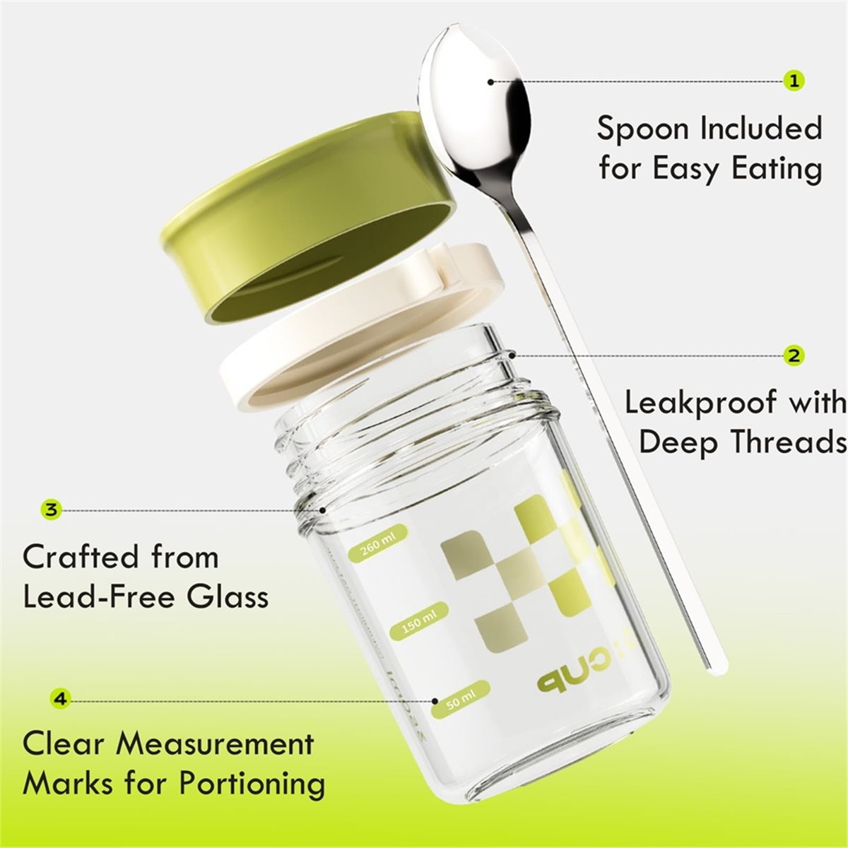 Overnight Oat Jar - A67T NEW 4 Pack Overnight Oats