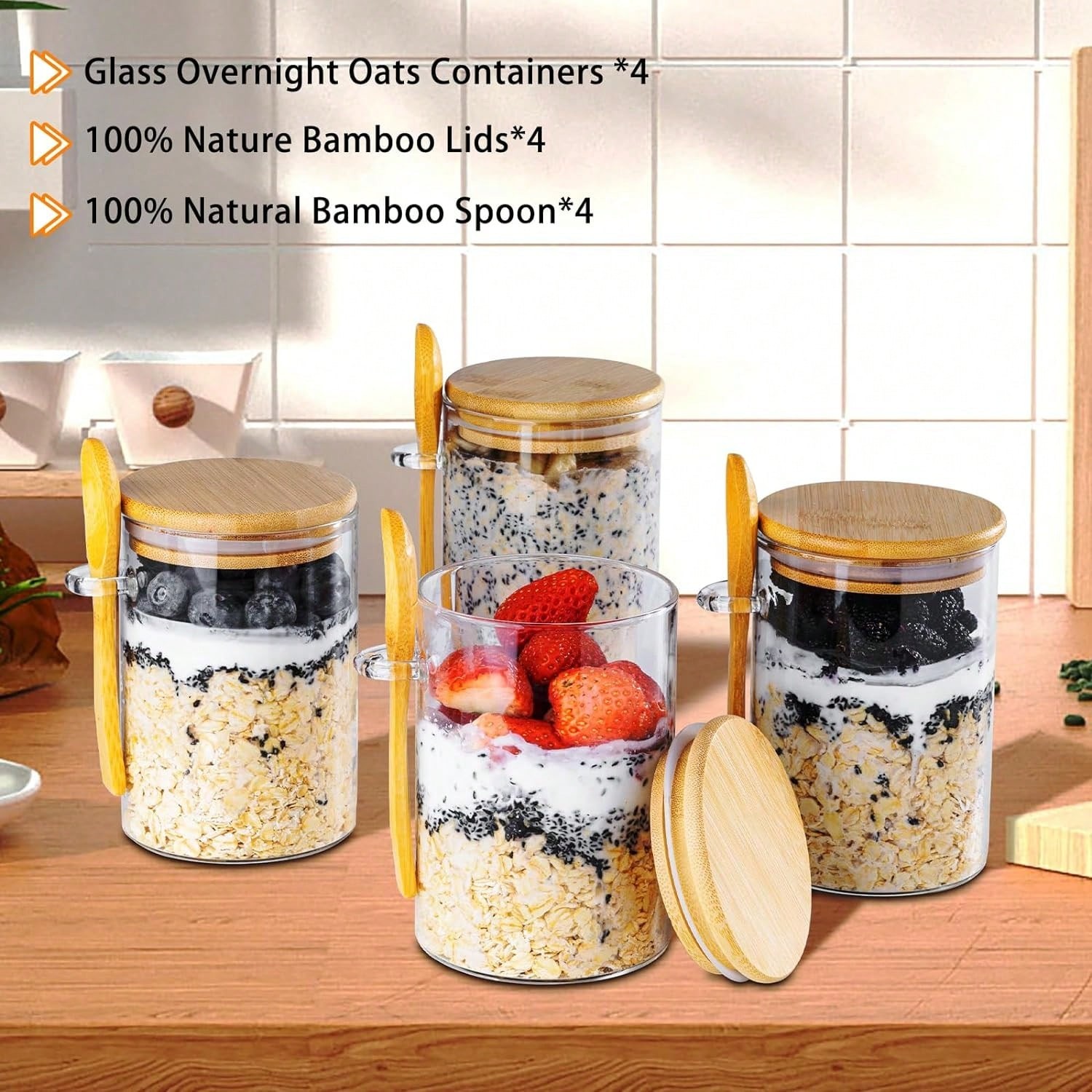 Tyrixma Overnight Oats Contain - Meal Prep Oatmeal Jars recension och pris