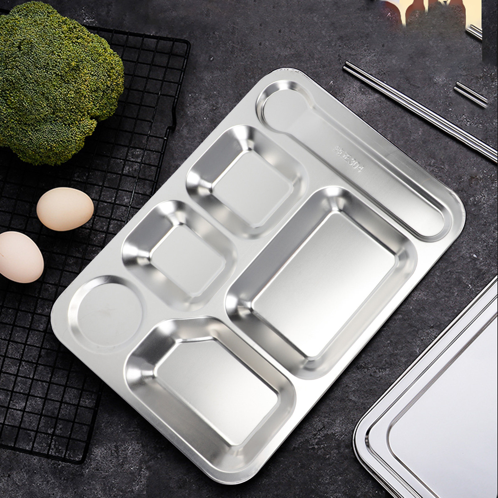 1pc Stainless Steel 6-Compartm - Meal Prep Kitchen recension och pris