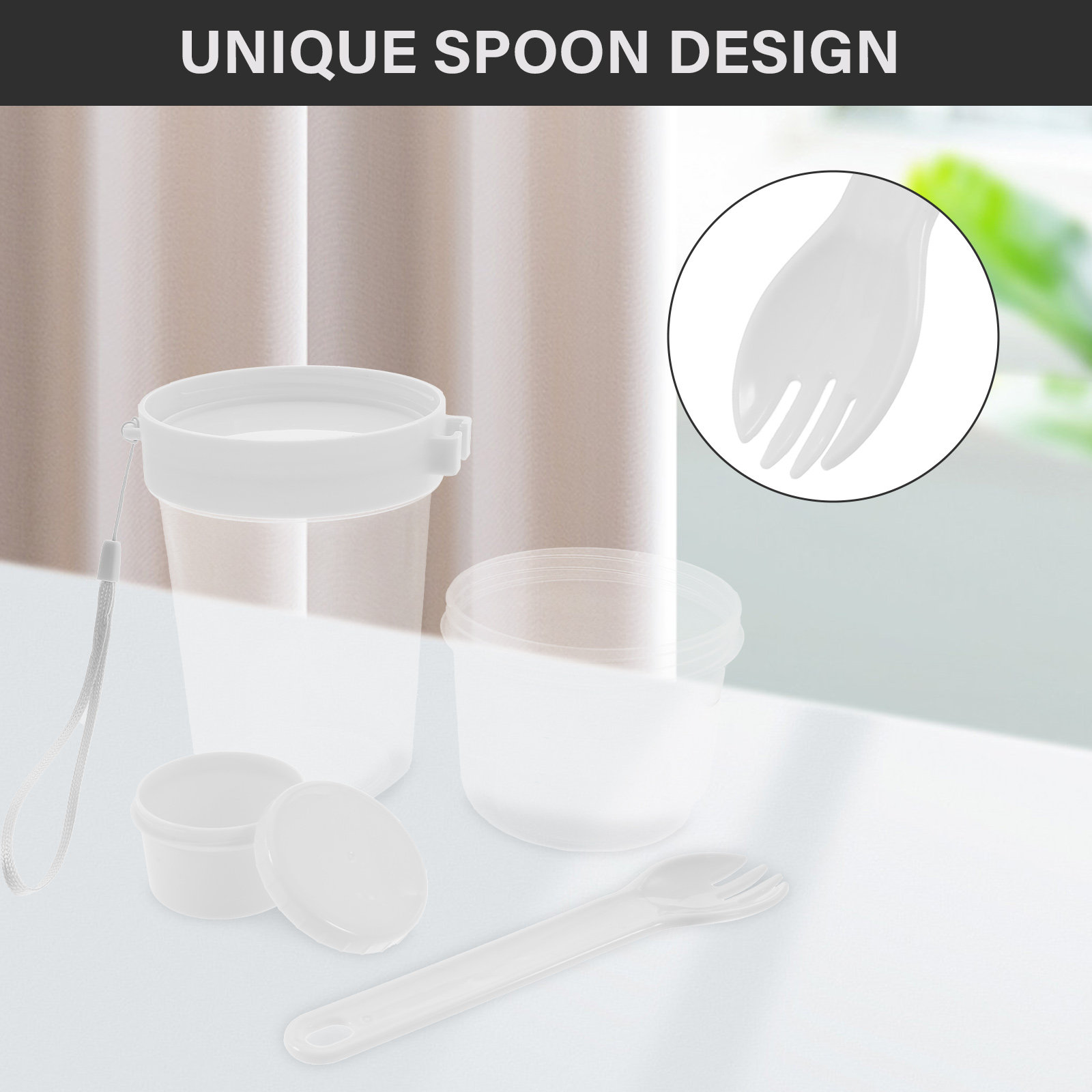 1Set Portable Salad Cup Double - Overnight Oat Jar recension och pris