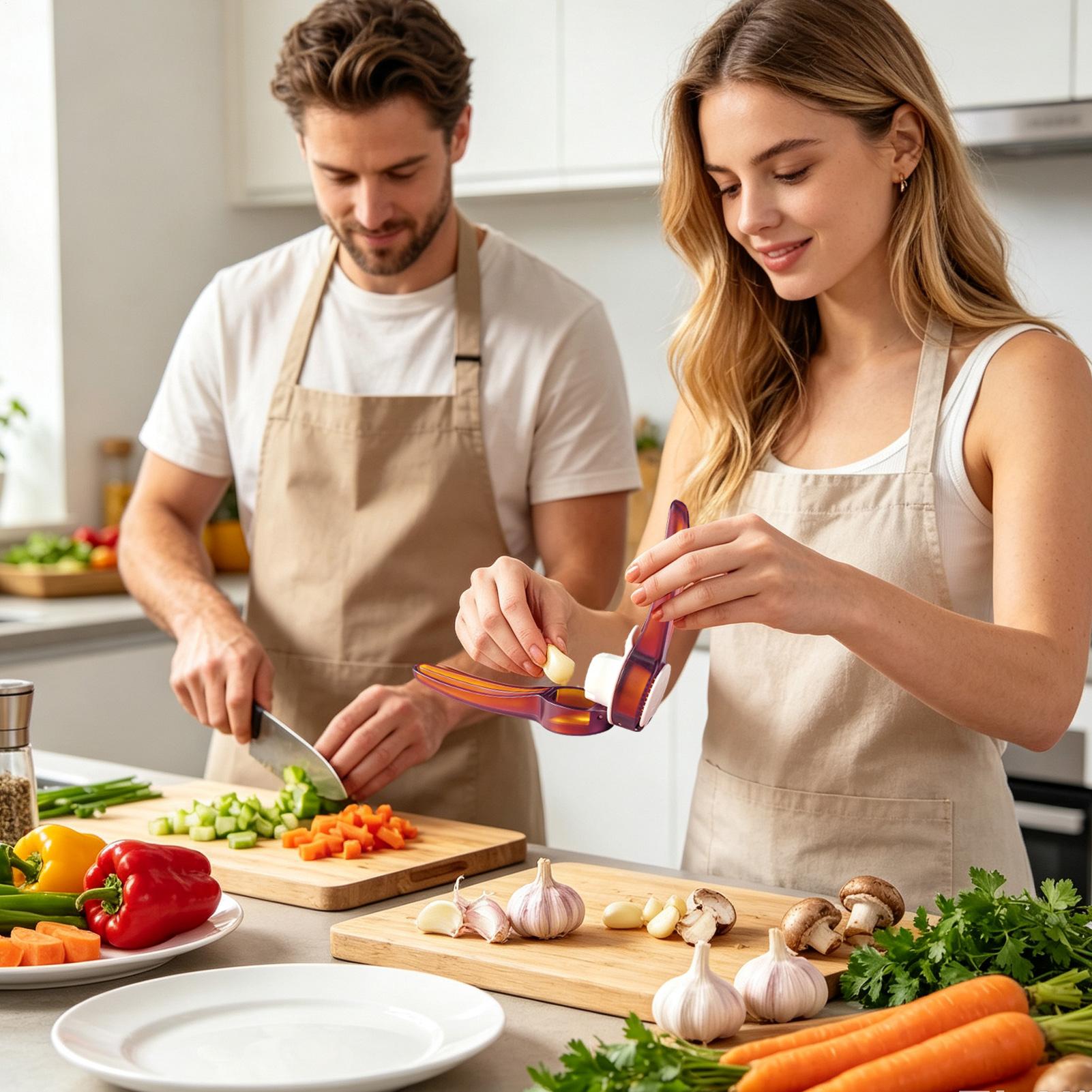 Stainless Steel Garlic Press 2 - Meal Prep Restaurant recension och pris