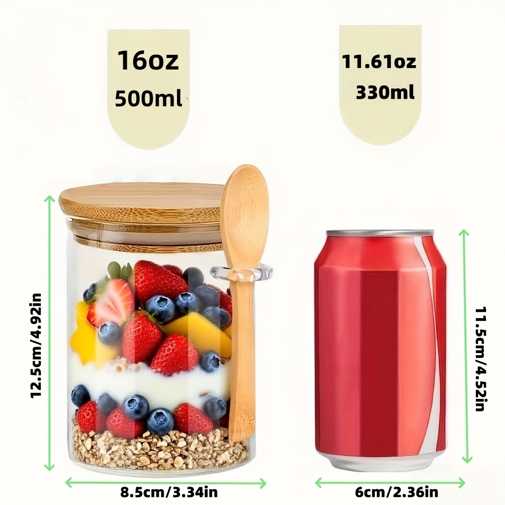 1/2/4/8Pcs Oatmeal Glass Cup S - Meal Prep Oatmeal Jars recension och pris