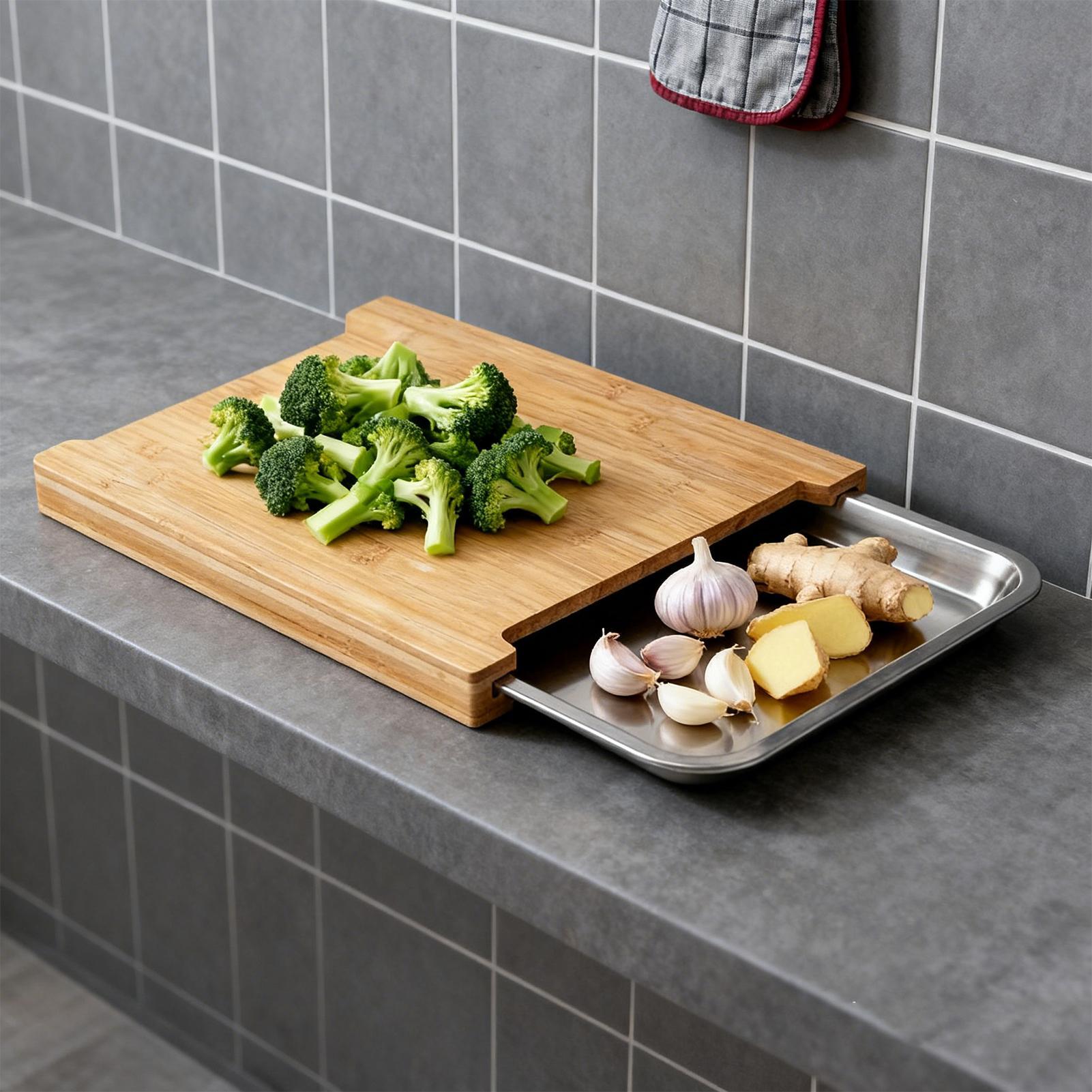 Wooden Cutting Board Non-Slip  - Meal Prep Cutting recension och pris