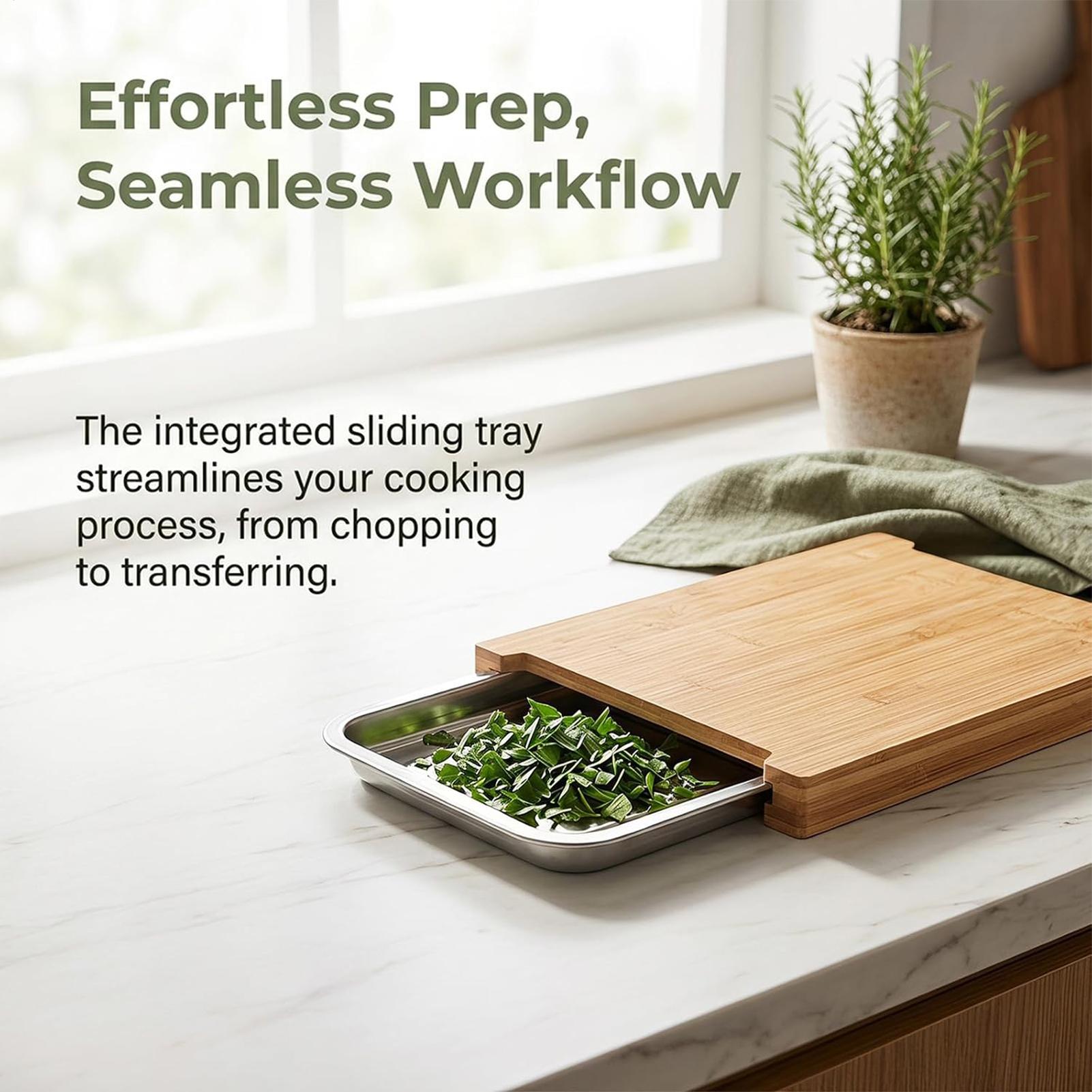 Wooden Cutting Board Non-Slip  - Meal Prep Cutting recension och pris