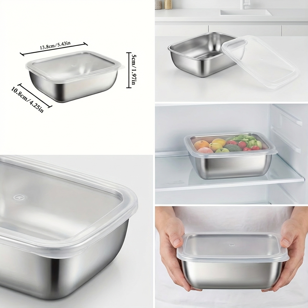 5PCS Stainless Steel Food Stor - Meal Prep Ideas recension och pris