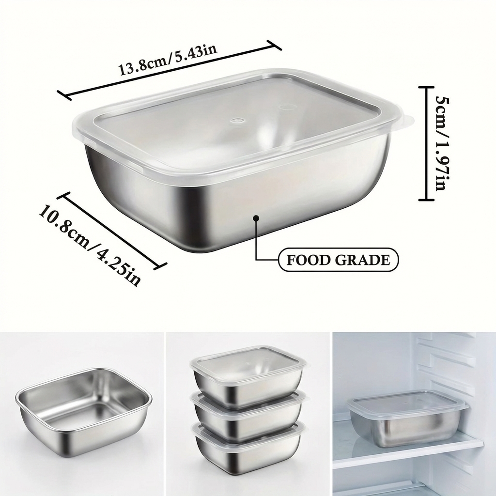 5PCS Stainless Steel Food Stor - Meal Prep Ideas recension och pris