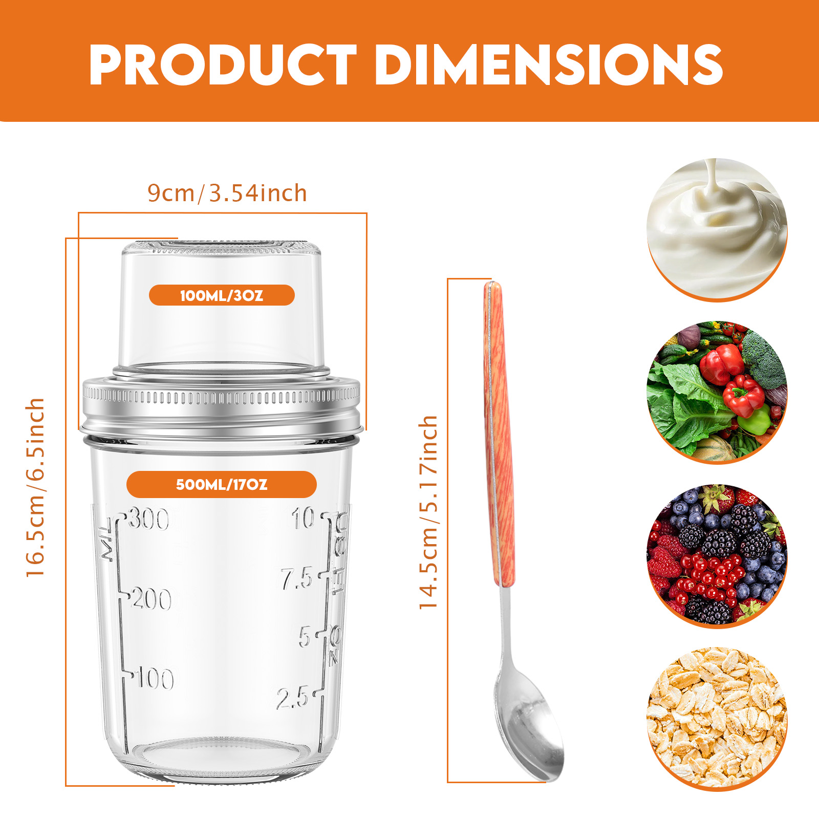 4 Sets Overnight Oats Containe - Overnight Oat Jar recension och pris