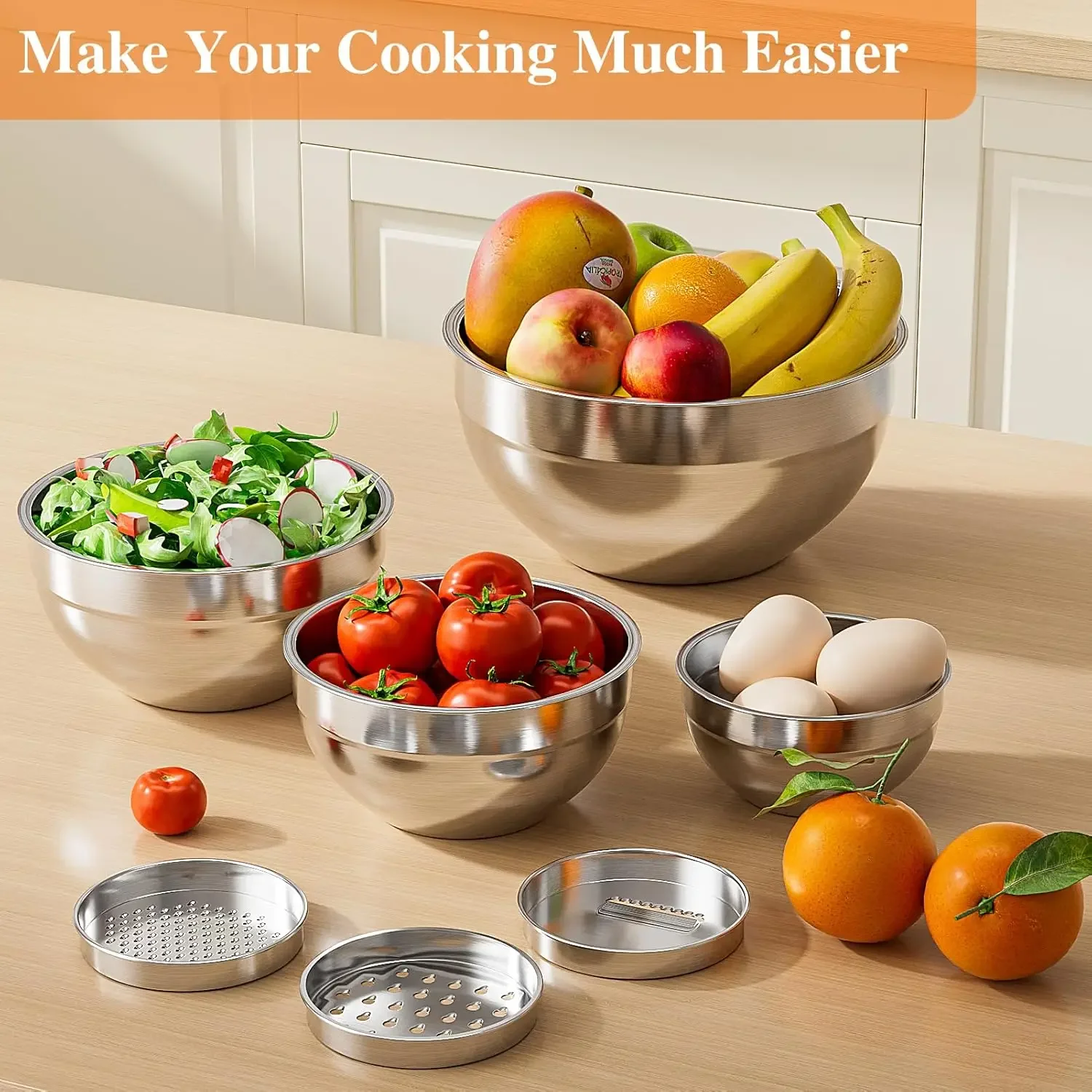 6Pcs Stainless Steel Mixing Bo - Meal Prep Kitchen recension och pris