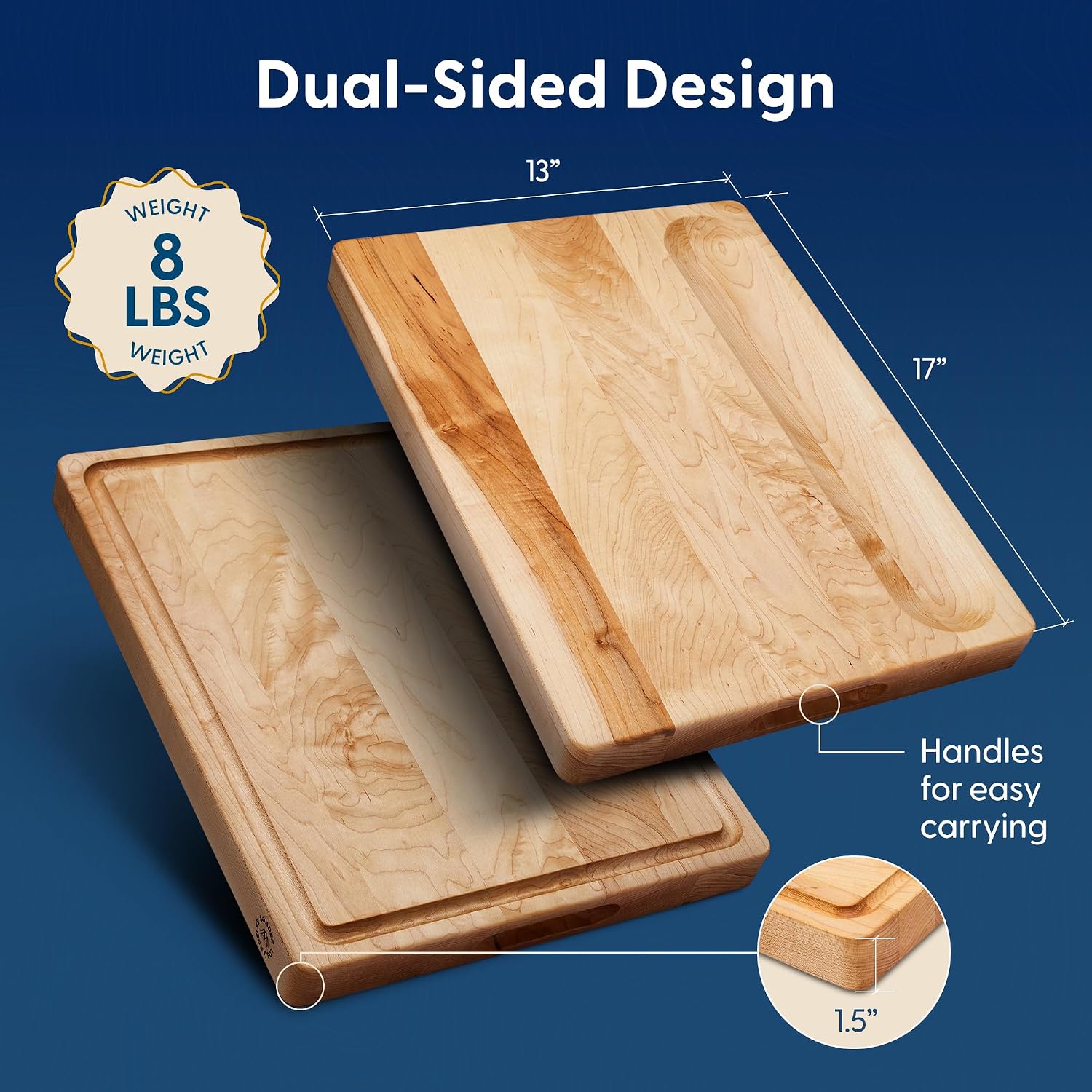 Hard Maple Wood Cutting Board, - Meal Prep Cutting recension och pris