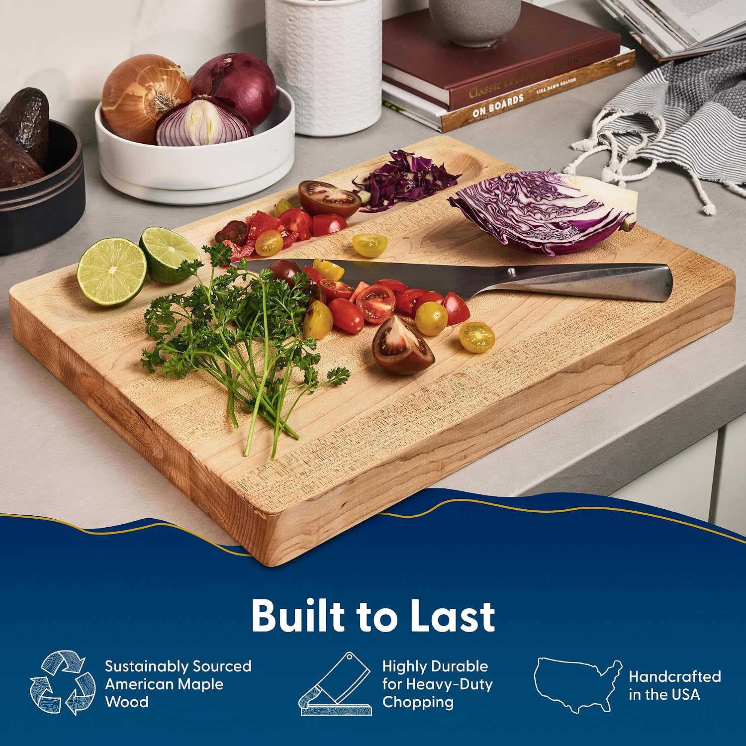 Hard Maple Wood Cutting Board, - Meal Prep Cutting recension och pris